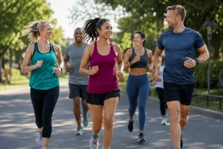 sportivi che corrono